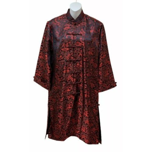 Made‎ Macau Asian Jacket Tunic Knot Buttons Dragon - Picture 1 of 10